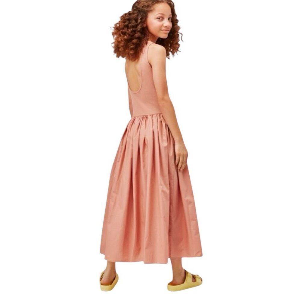 Molo Brown Muted Rose Corella Scoop Neck A Line Maxi Dress Size 13-14ys